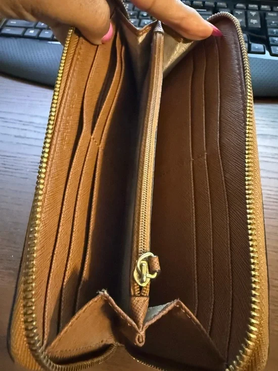 Michael Kors Cognac Saffiano Zip Wallet - Picture 6 of 8